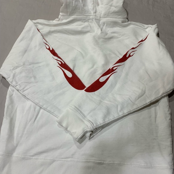 Brandy Melville White Ted Flame Christy Hoodie - Picture 5 of 8